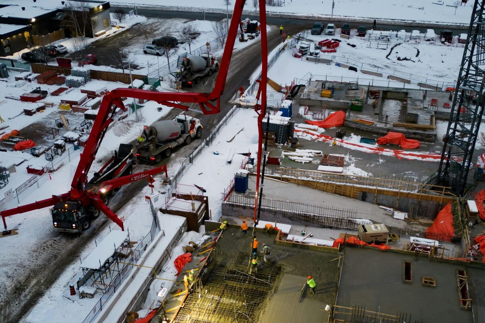 heavy machinery in use on construction site in Ottawa