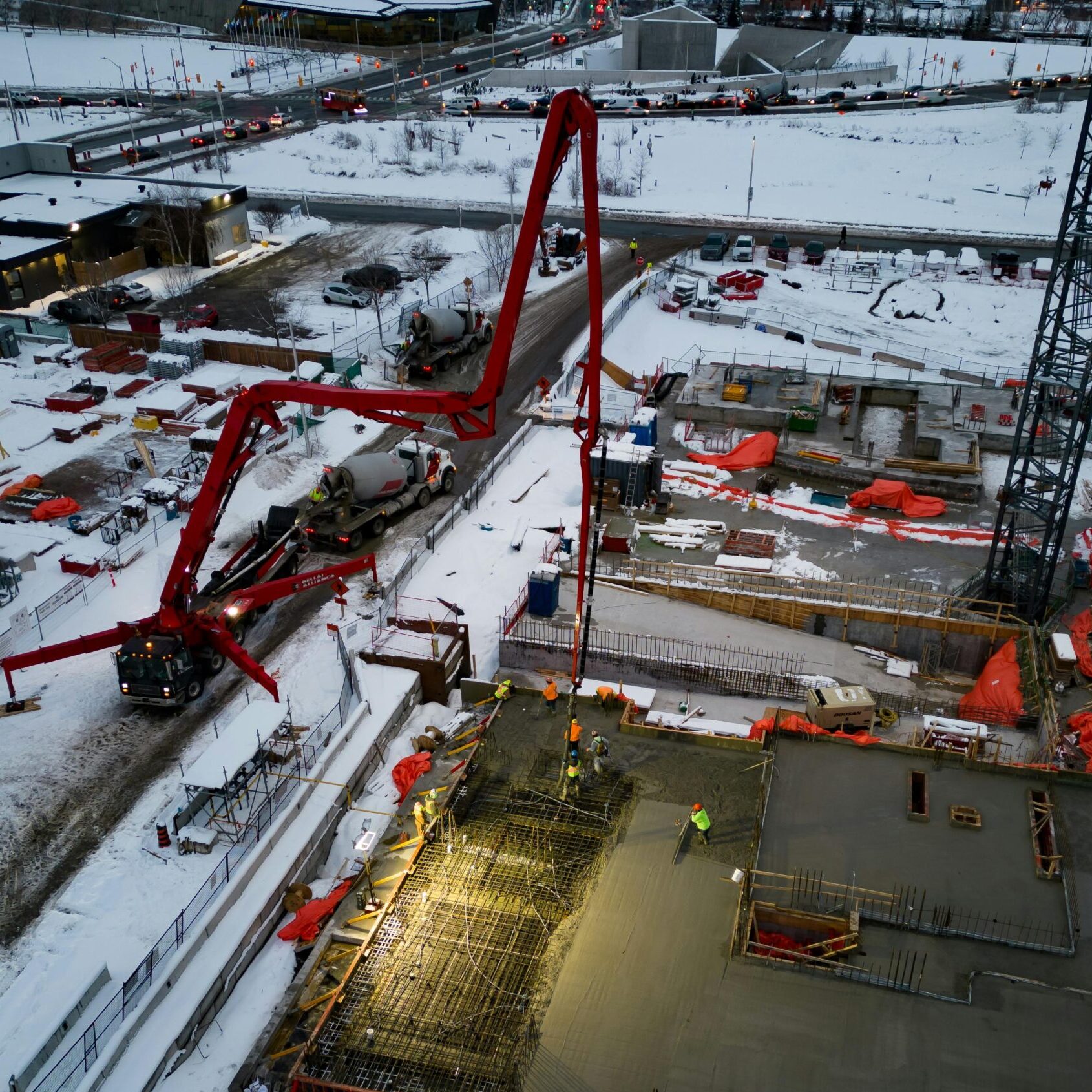 heavy machinery in use on construction site in Ottawa