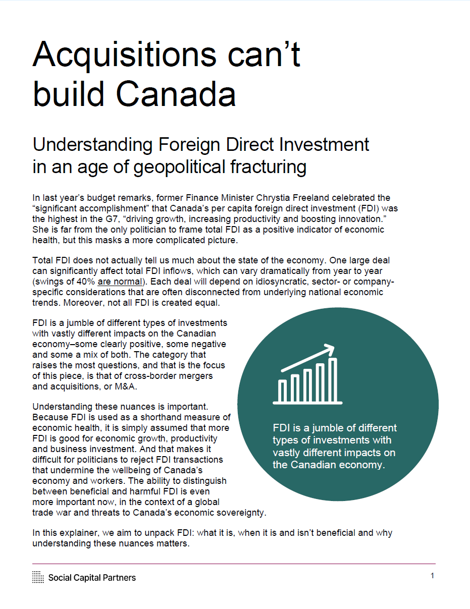 First page of explainer on FDI